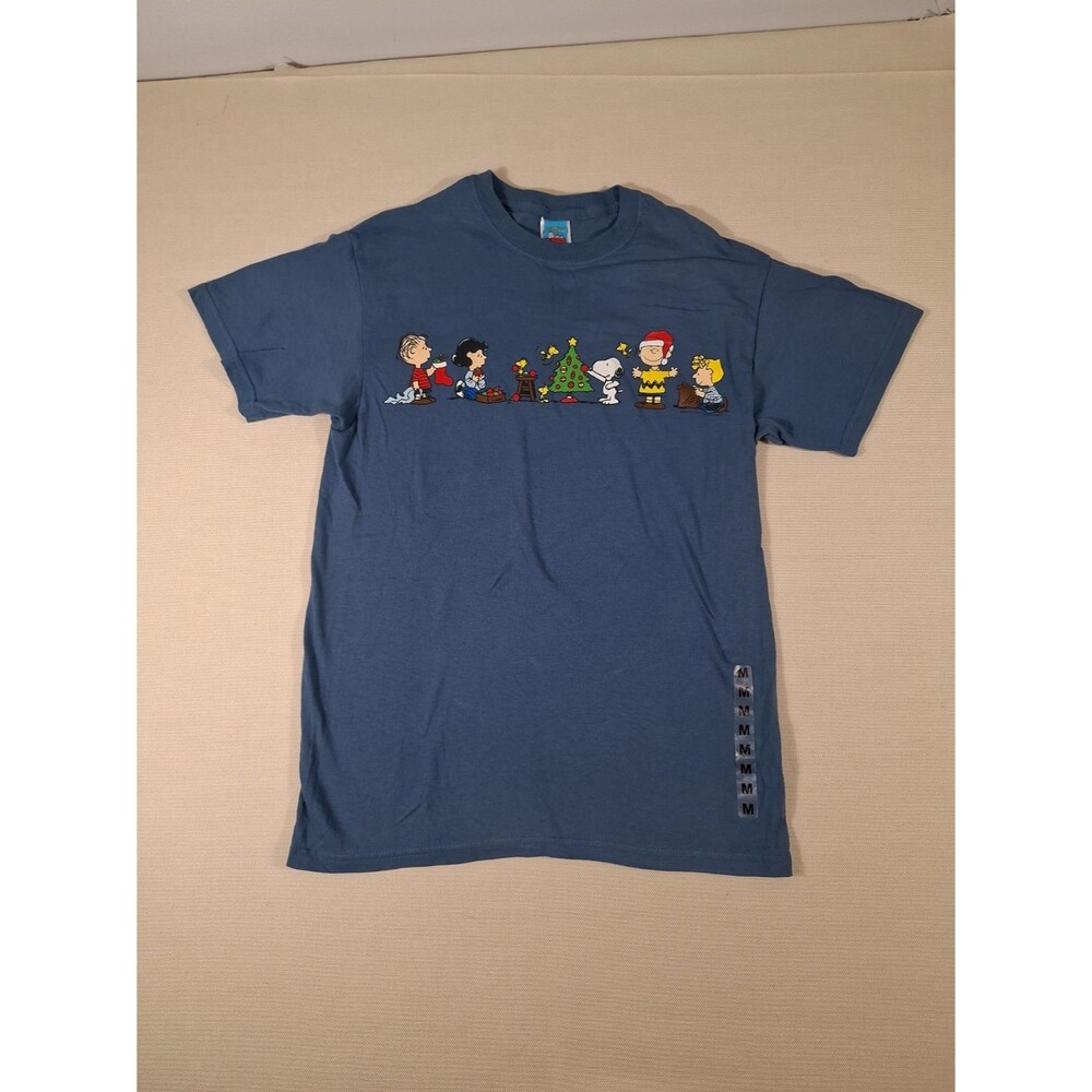 Peanuts Charlie Brown Christmas Shirt 2000s Vintage Green 100% Cotton Size M